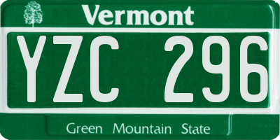 VT license plate YZC296
