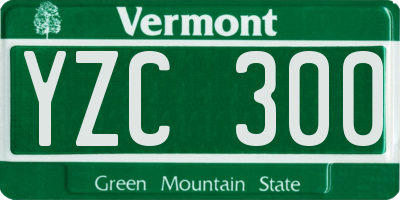 VT license plate YZC300