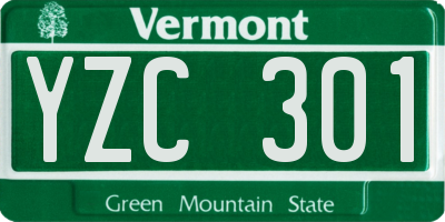 VT license plate YZC301