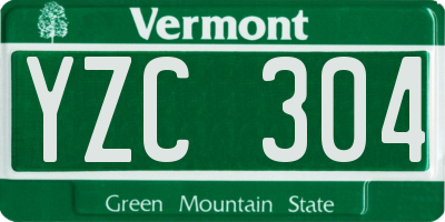 VT license plate YZC304