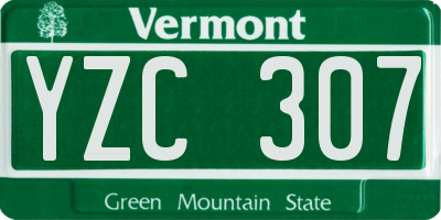 VT license plate YZC307