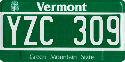 VT license plate YZC309