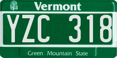VT license plate YZC318