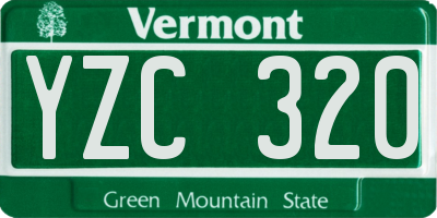 VT license plate YZC320
