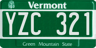 VT license plate YZC321