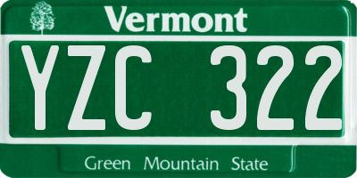 VT license plate YZC322