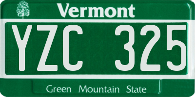 VT license plate YZC325