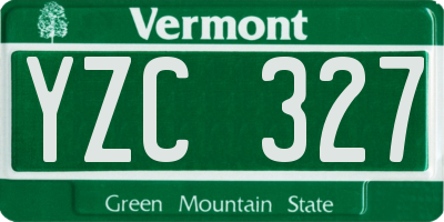 VT license plate YZC327
