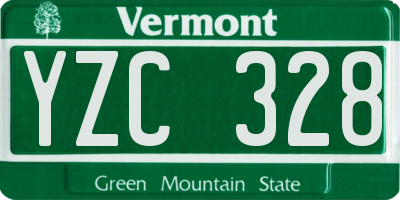 VT license plate YZC328