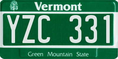 VT license plate YZC331