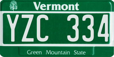 VT license plate YZC334