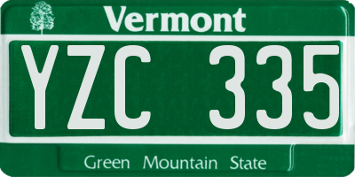 VT license plate YZC335