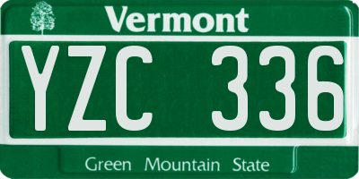 VT license plate YZC336