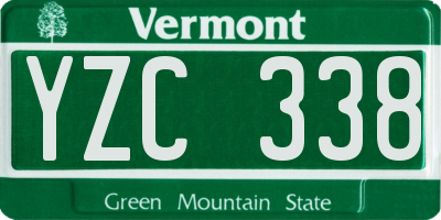 VT license plate YZC338