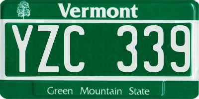 VT license plate YZC339