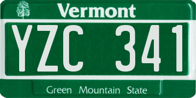 VT license plate YZC341
