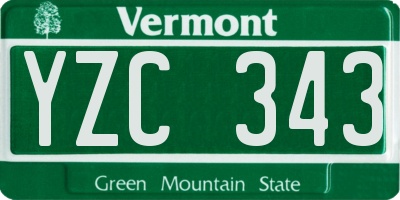 VT license plate YZC343