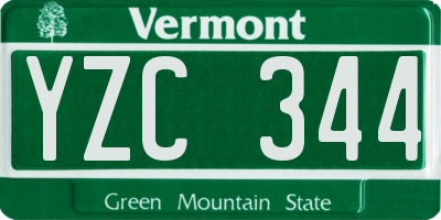 VT license plate YZC344