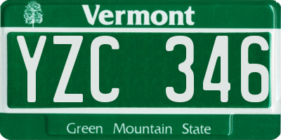 VT license plate YZC346