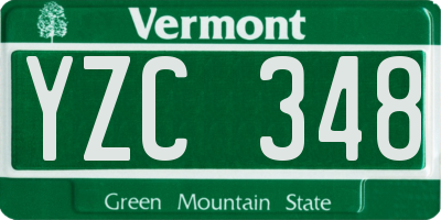 VT license plate YZC348