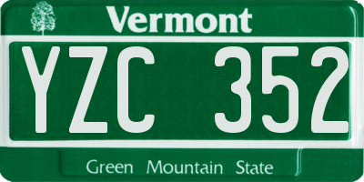 VT license plate YZC352
