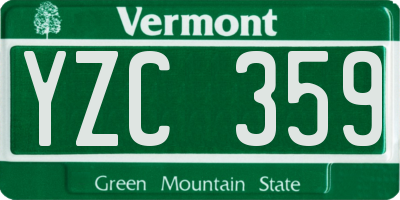 VT license plate YZC359