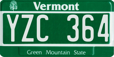 VT license plate YZC364