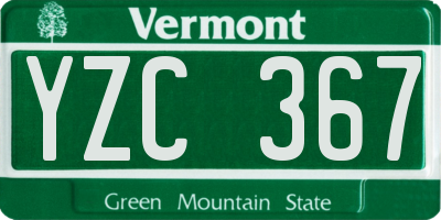 VT license plate YZC367