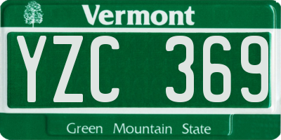 VT license plate YZC369