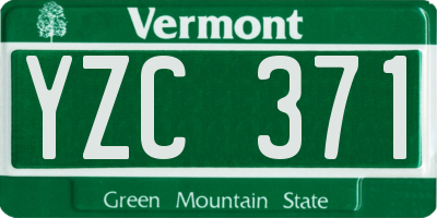 VT license plate YZC371