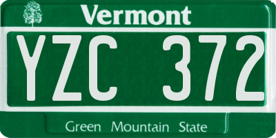 VT license plate YZC372