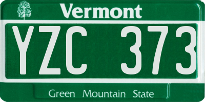 VT license plate YZC373