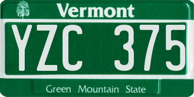 VT license plate YZC375