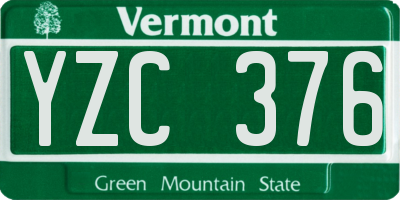 VT license plate YZC376