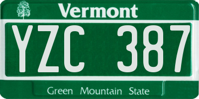 VT license plate YZC387