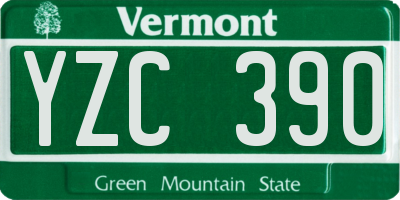 VT license plate YZC390