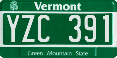 VT license plate YZC391