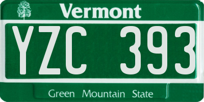 VT license plate YZC393