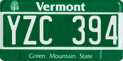 VT license plate YZC394