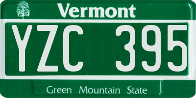 VT license plate YZC395