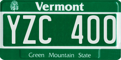 VT license plate YZC400
