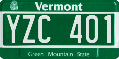 VT license plate YZC401