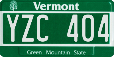 VT license plate YZC404