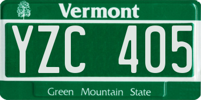 VT license plate YZC405