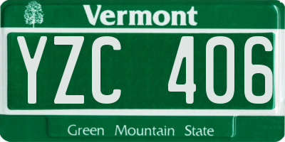 VT license plate YZC406