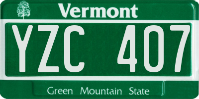 VT license plate YZC407