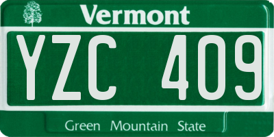 VT license plate YZC409
