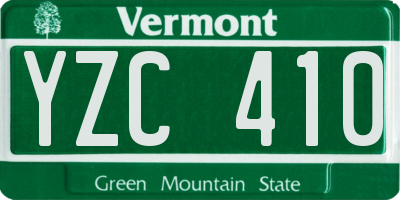 VT license plate YZC410