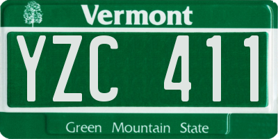 VT license plate YZC411