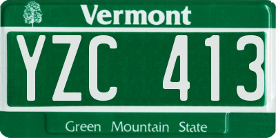 VT license plate YZC413